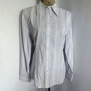 Jones New York Signature Oxford Striped Button Shirt